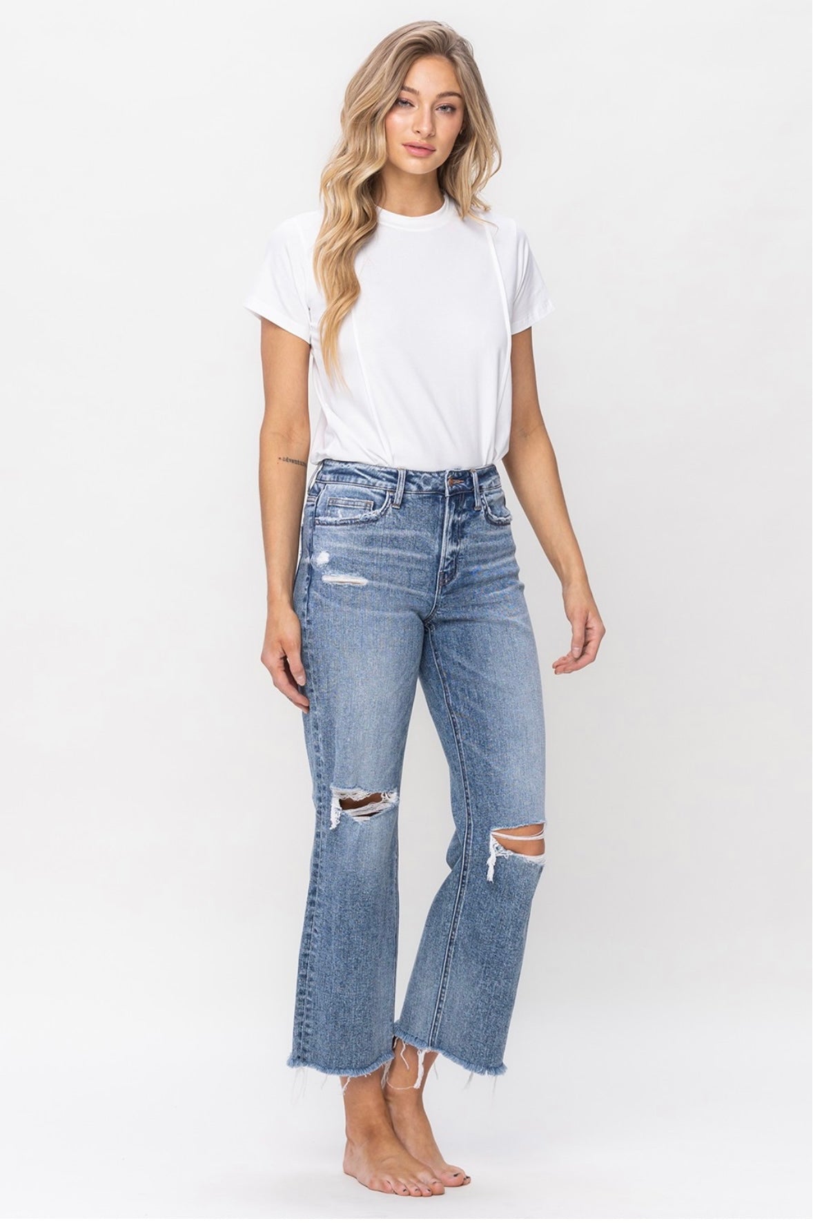High Rise Stretch Dad Jeans