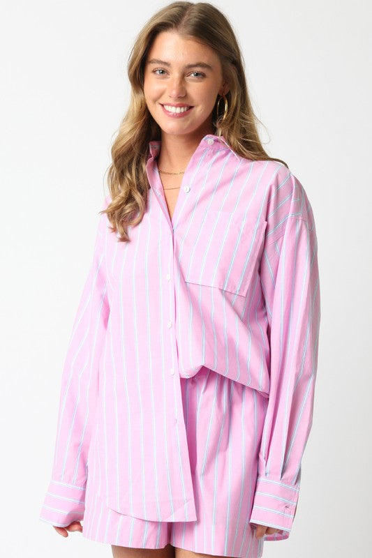 Strawberry Milk Button Up