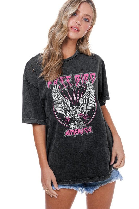 Free Bird Pink Tee