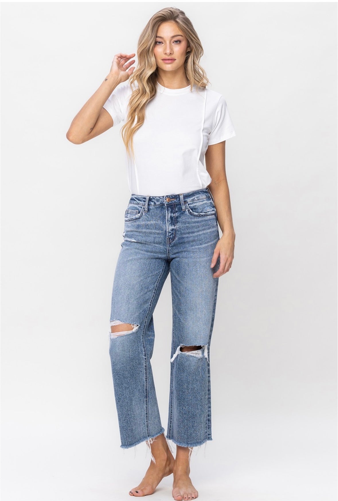 High Rise Stretch Dad Jeans