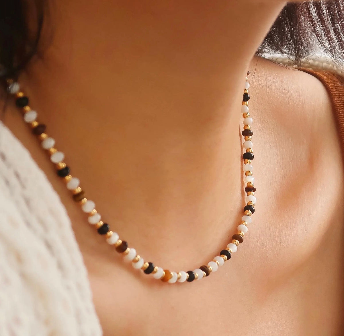 18K Gold Beaded Necklace