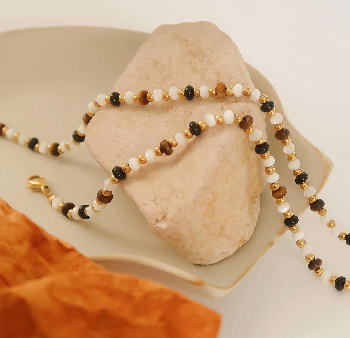 18K Gold Beaded Necklace