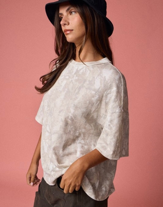 Heather Ribbed Tee