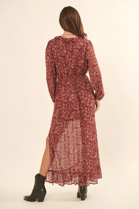 Chiffon Ruffled Maxi Dress