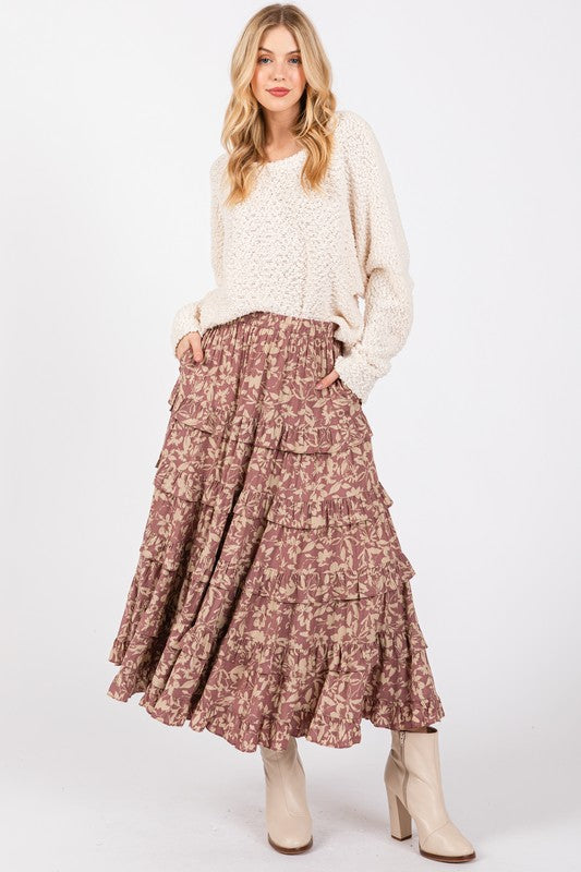 Ruffles Midi Skirt