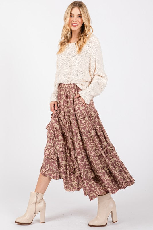 Ruffles Midi Skirt