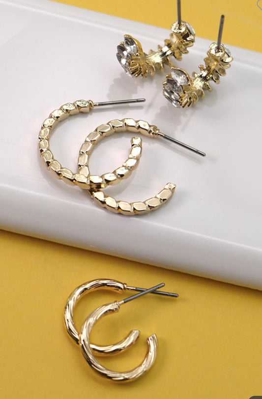 Mini Hoop Earrings Trio